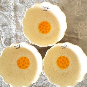 SET OF 3 HANDPAINTED LANG SPRINGTIME DAISY BOWLS